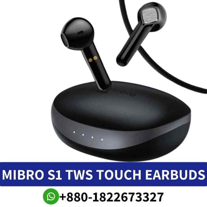 Mibro S1-TWS_ Half-in-ear design, Bluetooth 5.3, IPX5 sweatproof, 4-5 hours playback, microphone included. S1-Tws-Earbuds Shop in Bd