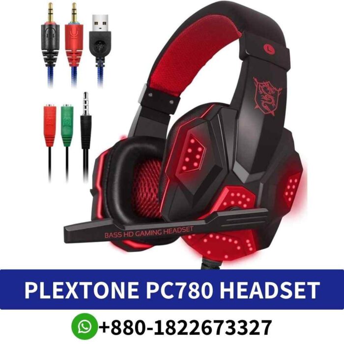 PLEXTONE PC780_ Wired headset with microphone, 40mm driver, stereo sound, voice control, ideal for computer use._PC780 shop near me