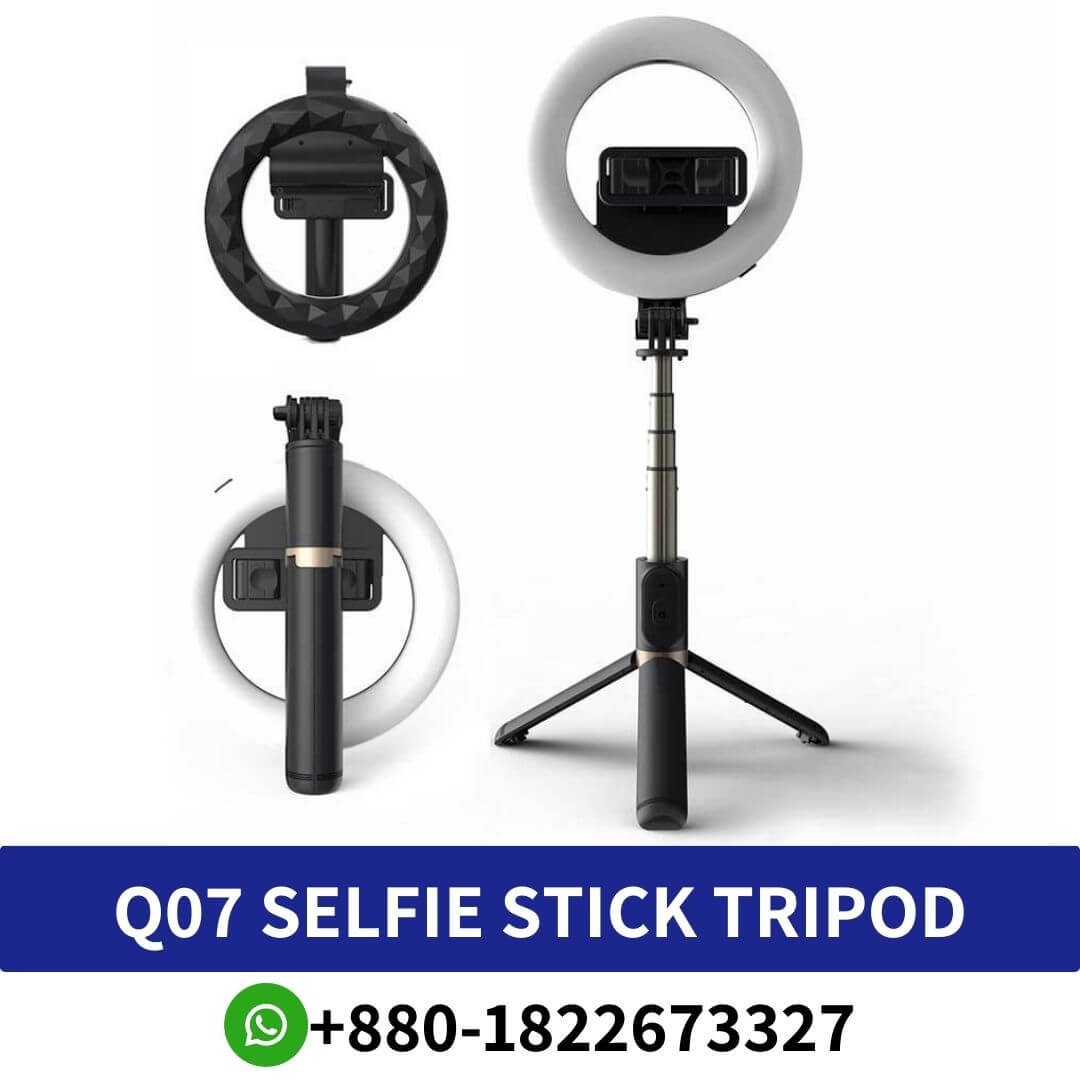 Q07 Live Streaming Light Bluetooth Selfie Stick Tripod