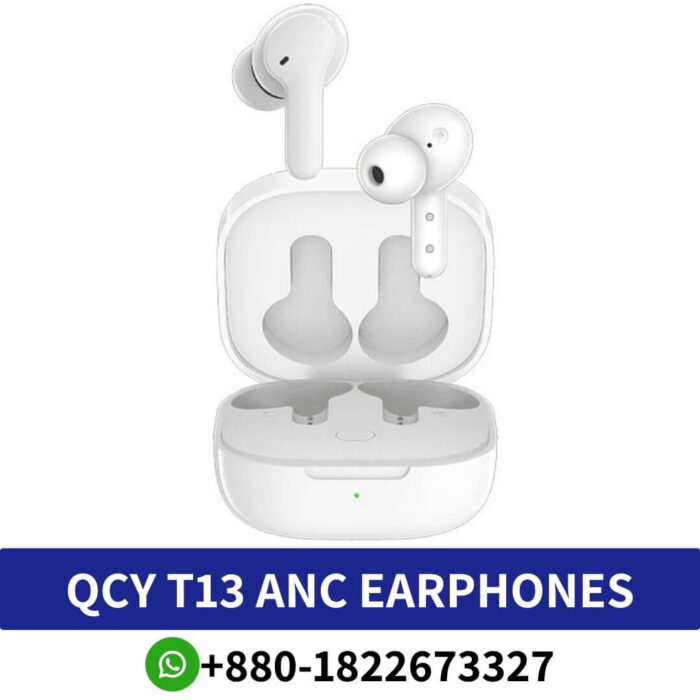 QCY T13_ True wireless earbuds with ANC, long battery life, and premium sound quality._QCY T13 Bluetooth Headphone TWS Earphone shop in BD