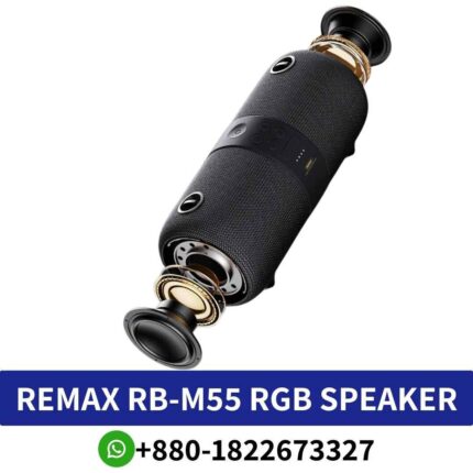 Remax RB-M55_ V4.2 Bluetooth speaker, 100Hz-20kHz response, 7W_2 power, 3600mAh battery, compact design, quick charging._ shop near me
