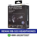 Remax RB-S33_ Bone conduction wireless headphones with 5.0 chip, ergonomic design, and long battery life._RB-S33 headphones shop near me