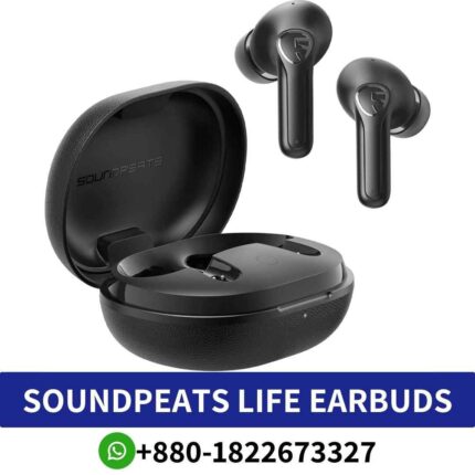 SOUNDPEATS Life wireless earbuds_ Bluetooth 5.2, touch controls, long battery life, and waterproof design._soundpeats life wireless earbuds in bd