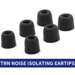 TRN Noise Isolating Eartips_ High-quality sponge material, 4.5mm diameter, red, blue, black colors, six-piece set._best eartips shop near me