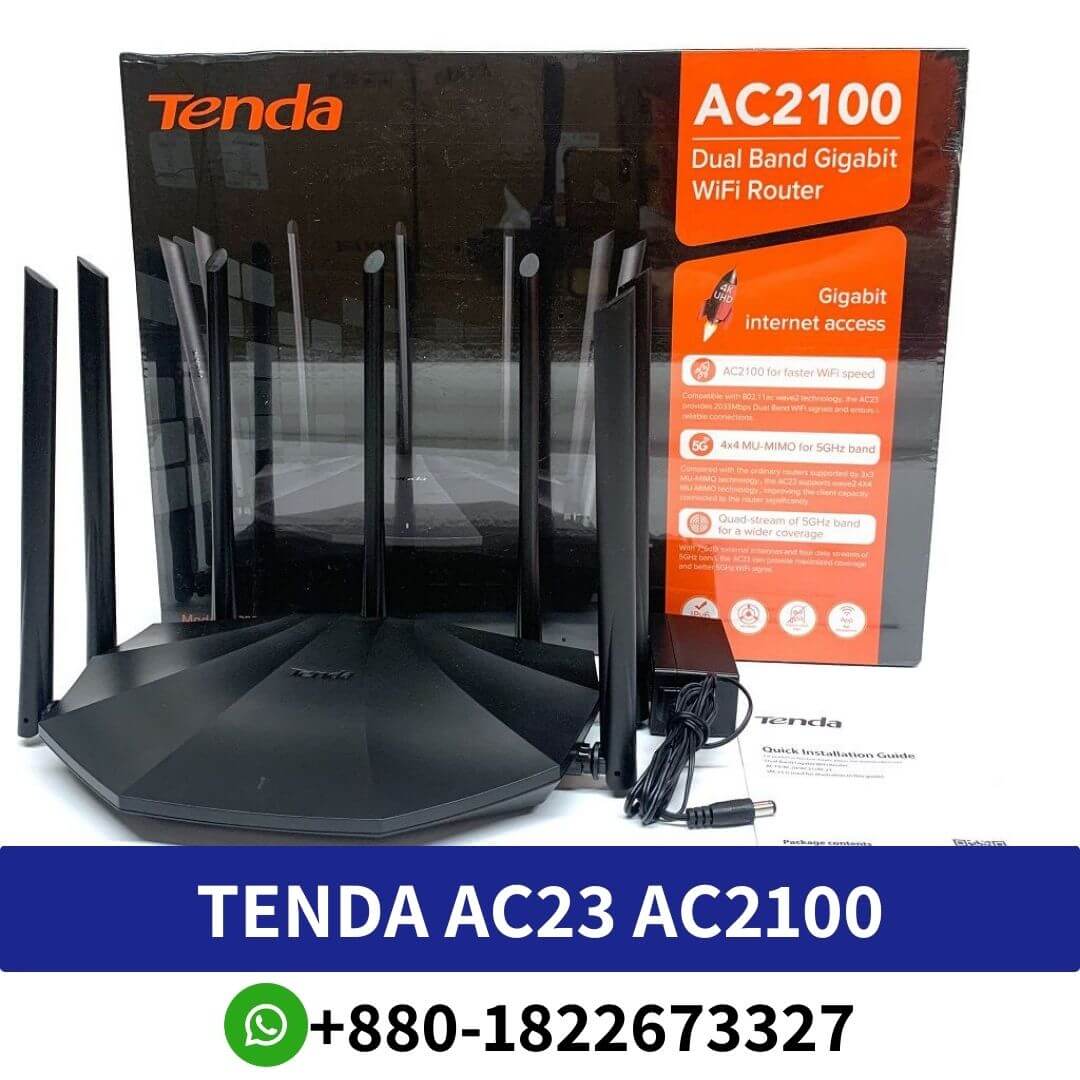 Tenda Ac23 Ac2100 Dual Band Gigabit Wifi Router Price In Bangladesh, Tenda Ac23 Price In Bangladesh, Tenda Ac23 Ac2100 Mbps Gigabit Dual-Band Wi-Fi Router, Tenda Ac23 Wi-Fi Router Price In Bangladesh (2024), Tenda Ac23 Ac2100 7 Antenna Dual Band Gigabit Router, Tenda Ac23 Ac2100 Dual Band Gigabit Wifi Router Price In Bangladesh,