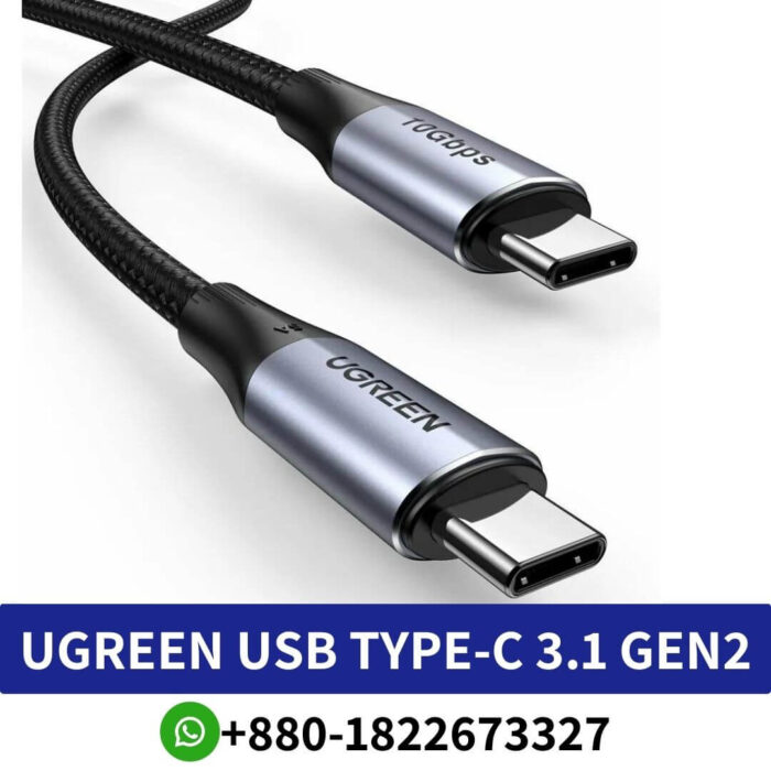 UGREEN USB Type-C 3.1 Gen2 4K Video 10Gbps Data 5A 100W Power Delivery 1m Cable Price In Bangladesh, UGREEN USB-C 3.1 Gen 2 Extension Cable - 10Gbps 100w PD, UGREEN USB C Extension Cable, (3.3 Ft/1M/10Gbps), UGREEN USB-C 3.1 Gen 2, UGREEN US372 (30205) USB-C Male to USB-C Cable, UGREEN USB C 3.2 Gen 2 Cable,10Gbps Data Transfer Price In BD,