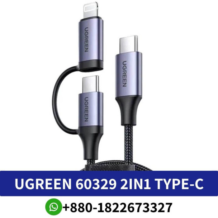 Ugreen 60329 2in1 Type-C To Lightning 100W 20W Cable For iPhone Laptop Macbook Price In Bangladesh, Ugreen 60329 2in1 Type-C To Lightning 100W 20W Price In BD, Ugreen 60329 2in1 Type-C To Lightning 100W 20W Cable, Ugreen 60329 2in1 Type-C, Ugreen 2in1 Type-C To Lightning 100W 20W Cable For iPhone ,