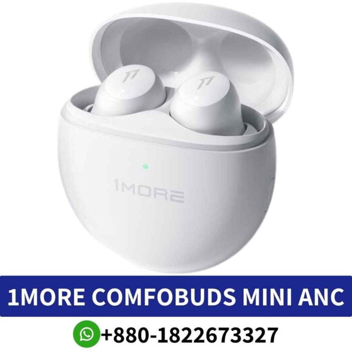 1MORE COMFOBUDS MINI_ Hybrid ANC earbuds with wireless charging, crystal-clear calls, and sleek design. Comfobuds Mini-Earbuds shop in bd