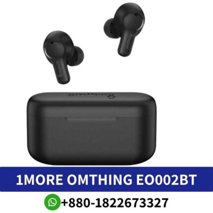 1MORE Omthing Airfree EO002BT Sleek black wireless earbuds with Bluetooth 5.0, lightweight design, and water-resistant feature shop near me