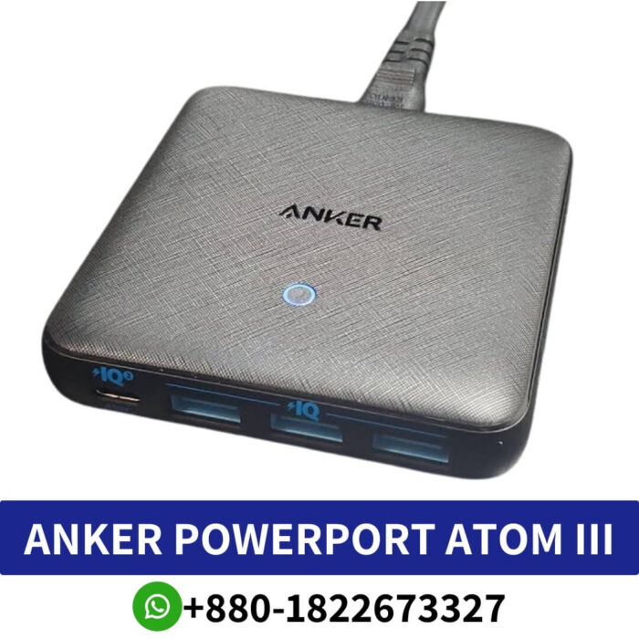 ANKER PowerPort Atom III Slim USB C 65W 4 Port PIQ 3.0 & GaN Fast Charger Adapter