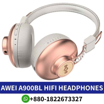 AWEI A900BL HIFI headphones with 40mm drivers, 8Hz – 22KHz frequency response, and 32 ohms impedance.hifi wireless headphones shop in bd