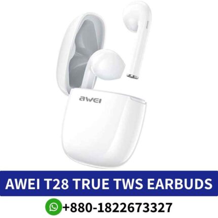 AWEI T28 Wireless earbuds with TWS technology, dual earbuds design, and true stereo sound for immersive experience Shop near me