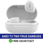 Awei tws t3 earbuds Wireless For Mobile Phone, For Internet Bar, for Video Game, Monitor shop in Bangladesh, Awei tws t3 earbuds shop near me