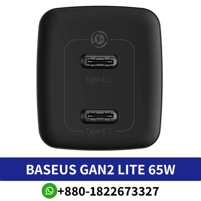 BASEUS GaN2 Lite 65W Quick Charger C+C Ports