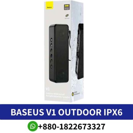 BASEUS V1_ Portable Bluetooth speaker with 15-hour battery, 20W output, and Type-C charging. V1-Outdoor-Ipx6-Waterproof-Speaker Shop in Bd