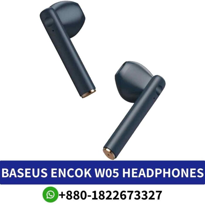 BASEUS W05 TWS headphones with dual drivers, Bluetooth 5.0, and waterproof design for immersive listening. W05-TWS-headphones shop in bd