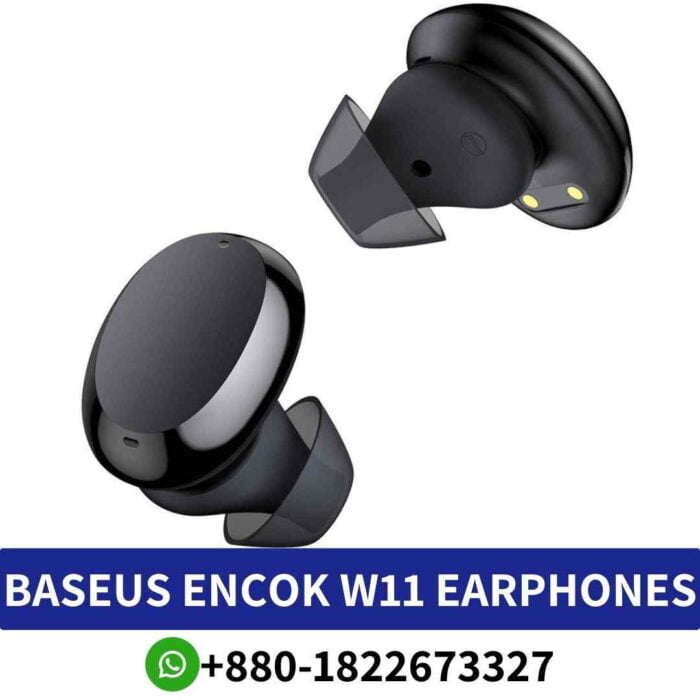 BASEUS W11_ True Wireless Earbuds, Black, 5-hour music, 10m range, Type-C charging. W11-True-Wireless-Earphones shop in Bd