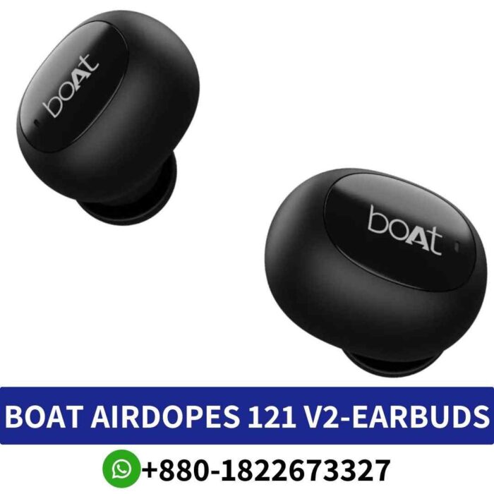 Best BOAT Airdopes 121 V2, featuring Bluetooth V5 connectivity for seamless pairing. These earbuds offer convenience and style shop near me