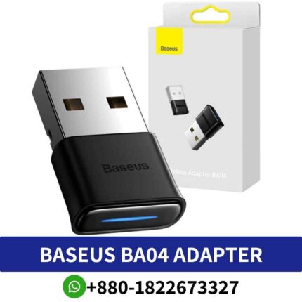 Baseus BA04_ USB Bluetooth adapter, 20m range, versatile protocols, sleek black design._BASEUS BA04 Bluetooth Adapter Price in Bangladesh (2)