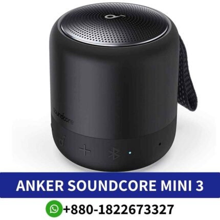 Best ANKER Soundcore Mini 3 shop in BD, Compact Bluetooth speaker delivering clear sound, portable design, long-lasting battery life shop near me