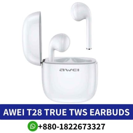 Best AWEI T28 Wireless earbuds with TWS technology, dual earbuds design, and true stereo sound for immersive experience Shop near me