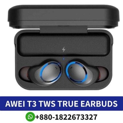 Best Awei tws t3 earbuds Wireless For Mobile Phone, For Internet Bar, for Video Game, Monitor shop in Bangladesh, Awei tws t3 earbuds shop near me