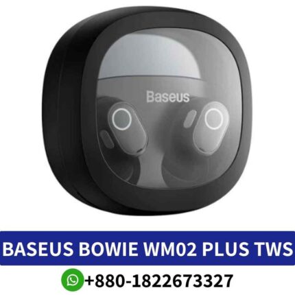 Best BASEUS BOWIE WM02 Plus TWS Wireless earbuds with extended playtime, high-fidelity sound, and ergonomic design shop near me,