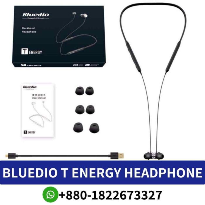 Best BLUEDIO T ENERGY_ Wireless neckband earphones with 13mm drivers, 116dB sensitivity, 12-hour music playback.T-energy-headphone shop in bd