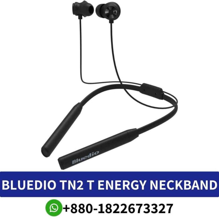 Best BLUEDIO TN2 Dynamic wireless headphones with active noise cancellation and microphone for clear audio.tn2-bluetooth-neckband-blue shop in bd