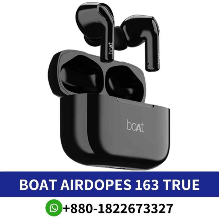 Best Boat Airdopes 163-Wireless Earbuds from boat, featuing the latest Bluetooth v5.1 seamless connectivity. With touch controls active voice shop in bd