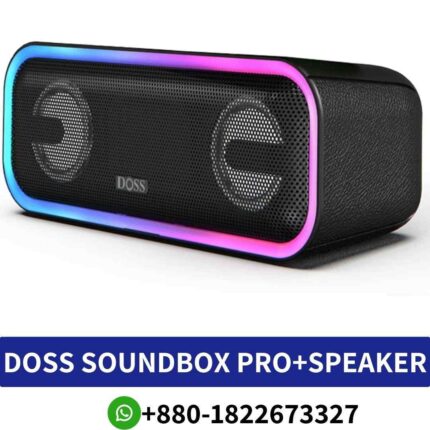 Best DOSS SoundBox Pro+Portable Bluetooth Speaker is true stereo wireless sound box. TWS feature, an upgraded impressive stereo sound shop in bd