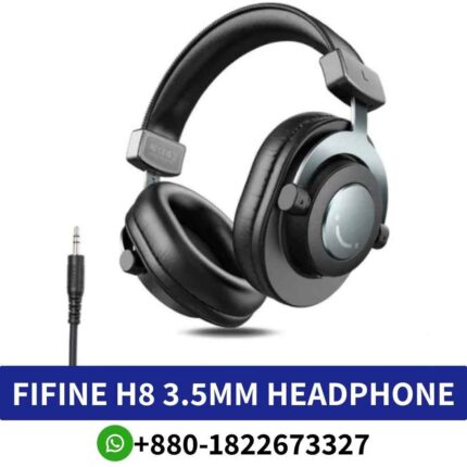 Best FIFINE H8 headphones 50mm-driver offer dynamic sound with active noise-cancellation and comfortable synthetic leather ear pads shop near me