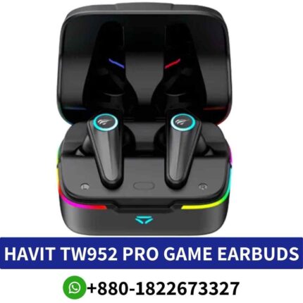 Best HAVIT TW952 PRO Wireless earbuds Price in Bangladesh, with gaming mode, IPX5 waterproofing, and up to 36-hour battery life shop near me