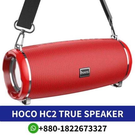 Best HOCO HC2 Speaker Boasts Bluetooth V5, a 2400mAh battery, 6 hours of playtime, and dual 52mm Speakers. HC2 Speaker shop near me