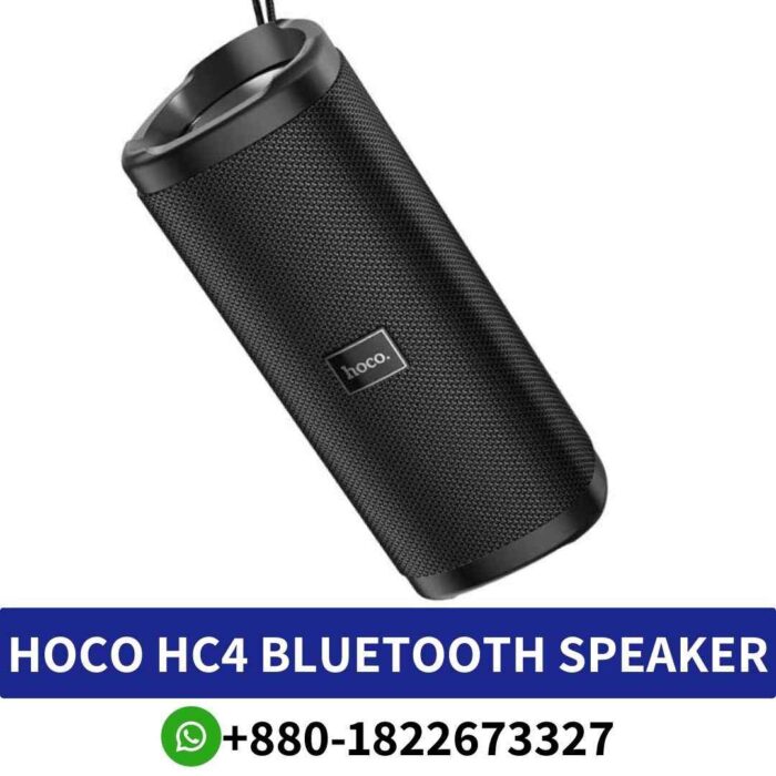 Best HOCO HC4 High-fidelity Bluetooth speaker with dual 52mm units, 5W each, and multifunctional connectivity options. HC4-Speaker Shop in Bd