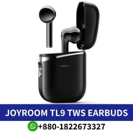 Best JOYROOM TL9 TWS wireless bluetooth earbuds shop in bd, Semi Bluetooth earbuds with V5.0,12mm drivers, 3.5 hours playtime shop near me