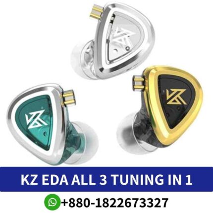 Best KZ EDA 3 IN 1 Set-Professional Hifi Price in Bangladesh.KZ EDA earphones offer bass, balanced, diverse audio experiences shop near me