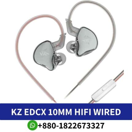 Best KZ EDCX_ High-quality earphones with wide frequency range and built-in microphone for versatile audio experience. EDCX-10mm-shop in bd