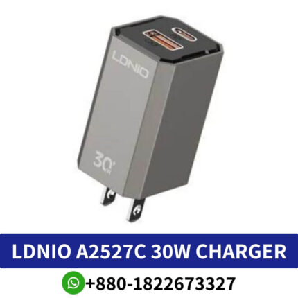Best LDNIO A2527C 30W US 90° Foldable Plug Fast Charger