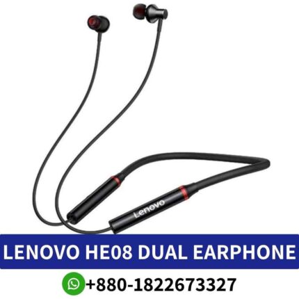 Best LENOVO HE08_ Bluetooth earphones with clear sound, long battery life, and quick charging shop near me. lenovo-he08-earphone-in-bangladesh