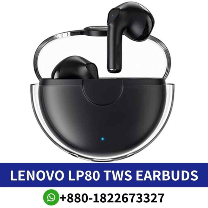 Best Lenovo LP80_ Touch-controlled Bluetooth earbuds with clear sound, long battery life, and portable design Shop near me. lp80-earbuds shop in bd