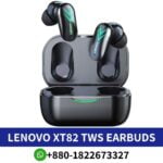 Best Lenovo XT82 Wireless earbuds, compact design, black color, lightweight, with microphone. XT82 TWS Wireless Earbuds Price in Bangladesh