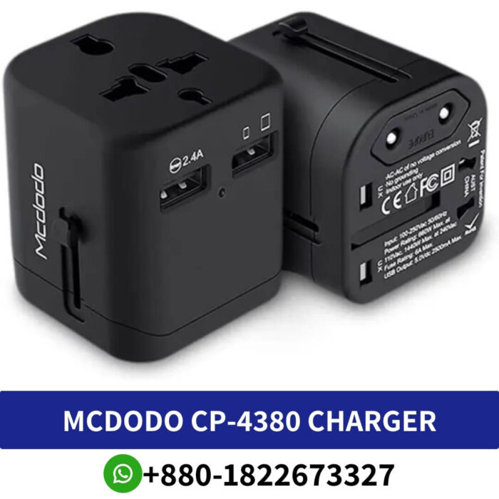 Best MCDODO CP-4380 Universal Travel Charger With Dual USB Ports