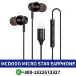 Best MCDODO Lightning Earphones Shop in Bangladesh, Fast charging, durable, and compact design for superior audio performance shop near me