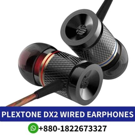 Best PLEXTONE DX2_ Dynamic sound, 9mm coil unit, clear communication mic, versatile 3.5mm interface. DX2-wired-stereo-in-ear-earphone shop in bd