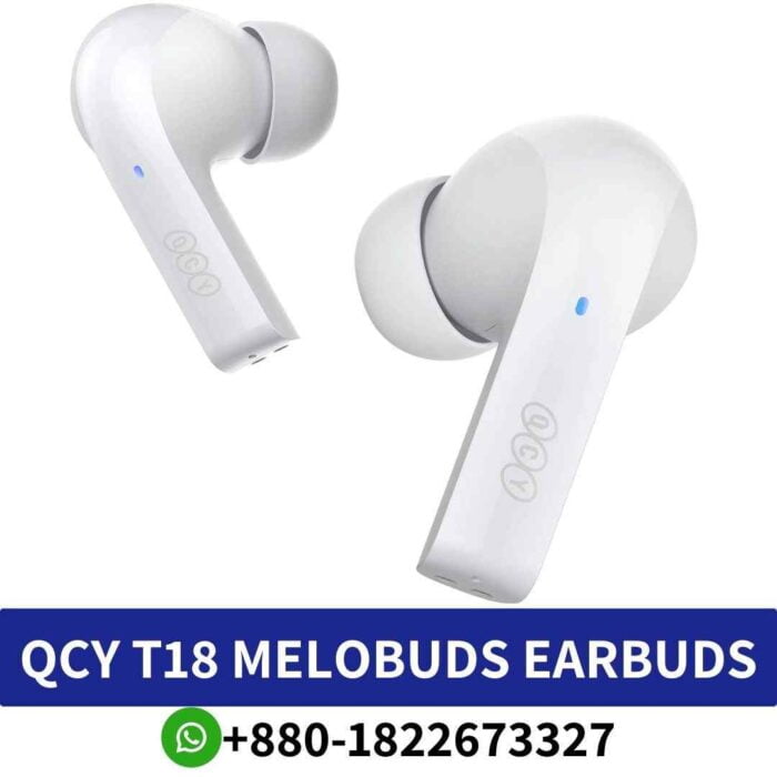 Best QCY T18 MeloBuds_ True wireless earbuds with aptX Adaptive codec, 30-hour playtime, and fast charging. t18-melobuds-truly-earbuds shop in bd