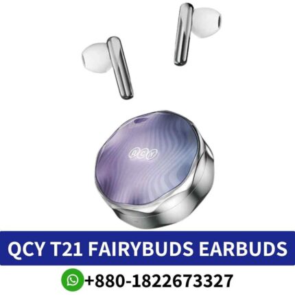 Best QCY T21 Fairybuds True-Wireless-Earbuds Connectors_ Type-C, Use_ Mobile Phone, Gaming, Sports, Professional, HiFi Headphone shop near me