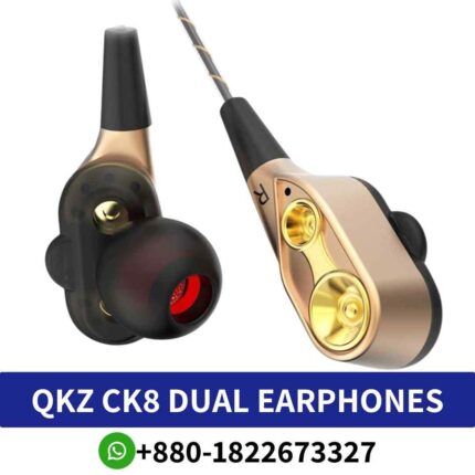 Best QKZ CK8 For Mobile Phone,Internet Bar,Video Game, Monitor Headphone, HiFi Headphone, and For iPod, Sport, Common Headphone price in BD