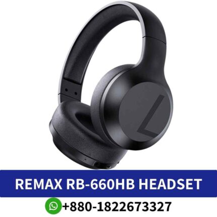 Best REMAX RB-660HB_ Wireless headphones with Bluetooth 5.0, 12-hour playtime, and 50mm driver unit. RB-660HB-Bluetooth-Headset shop in bd