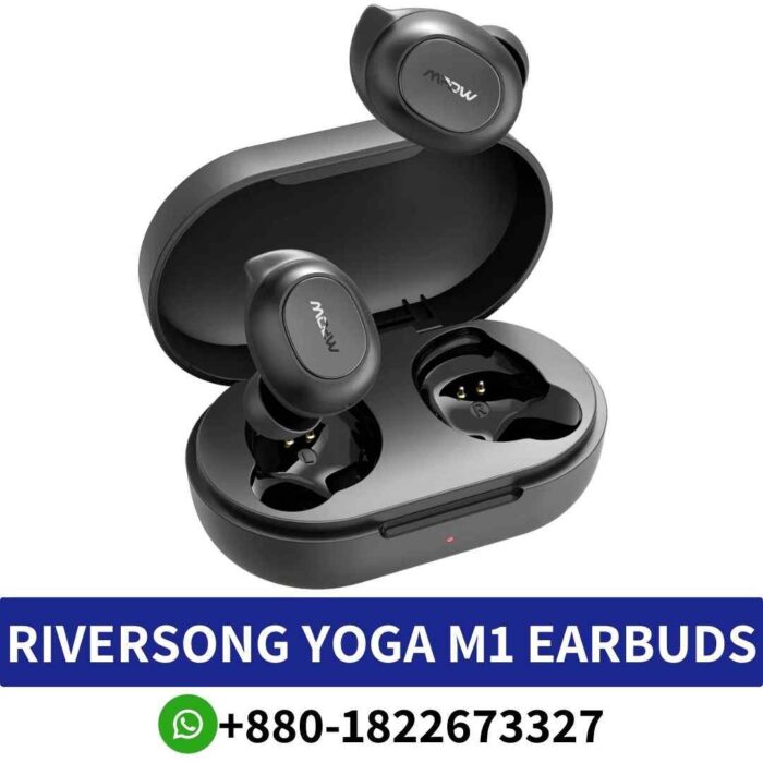 Best RIVERSONG YOGA M1_ In-ear Bluetooth earbuds with sweatproof design, noise isolation, and built-in microphone. Yoga-M1-Earbuds Shop in Bd